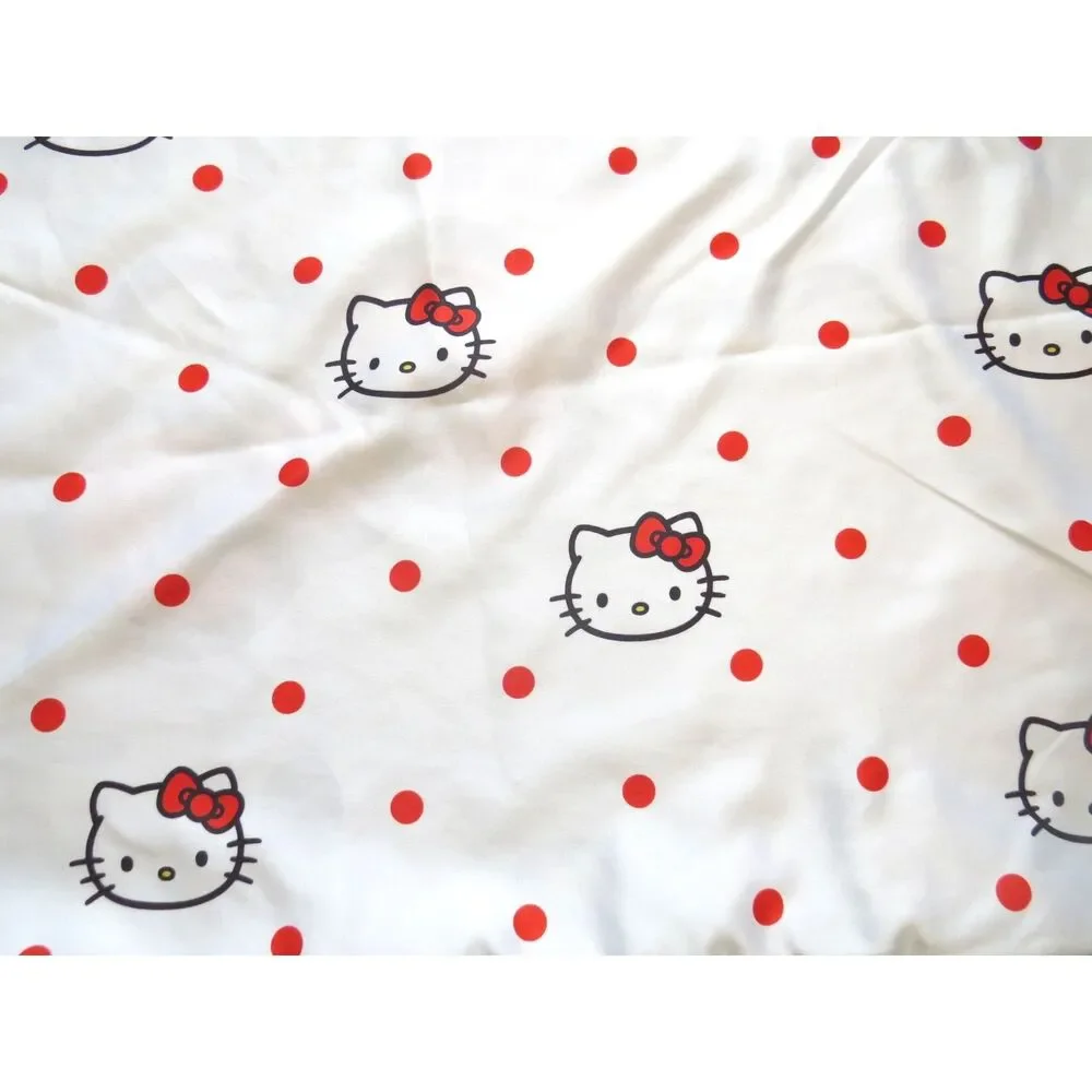 Hello Kitty by Sanrio Polyester Satin Beauty Pillowcases (2) Queen White/Red EUC